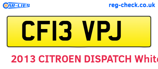 CF13VPJ are the vehicle registration plates.