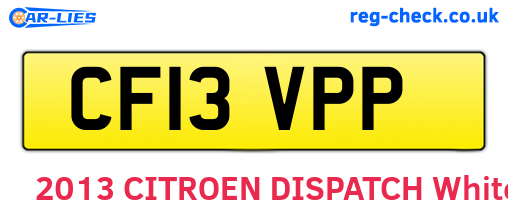 CF13VPP are the vehicle registration plates.
