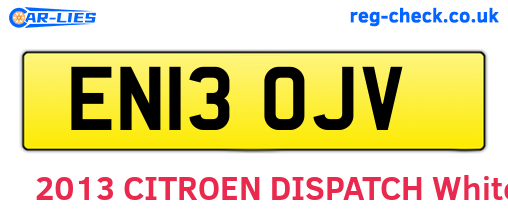 EN13OJV are the vehicle registration plates.