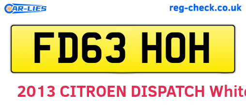 FD63HOH are the vehicle registration plates.