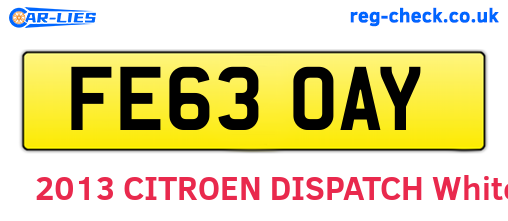 FE63OAY are the vehicle registration plates.