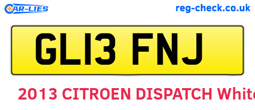 GL13FNJ are the vehicle registration plates.