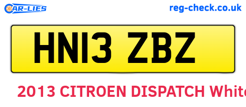 HN13ZBZ are the vehicle registration plates.