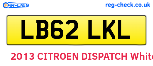 LB62LKL are the vehicle registration plates.