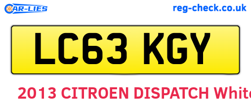 LC63KGY are the vehicle registration plates.