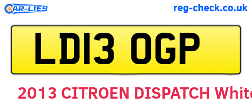 LD13OGP are the vehicle registration plates.