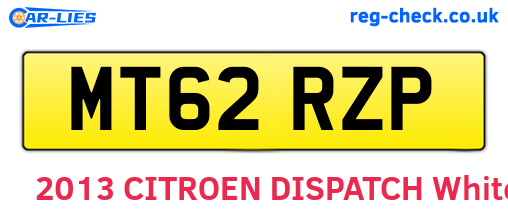 MT62RZP are the vehicle registration plates.