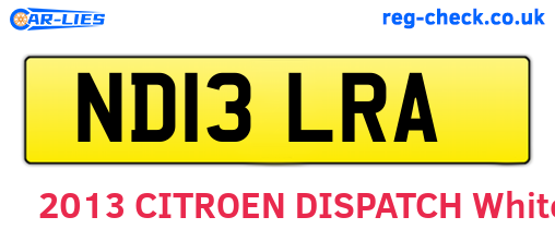 ND13LRA are the vehicle registration plates.