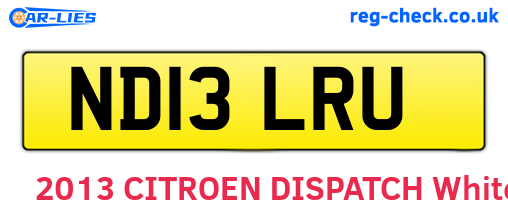 ND13LRU are the vehicle registration plates.