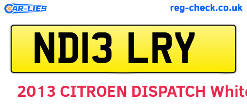 ND13LRY are the vehicle registration plates.