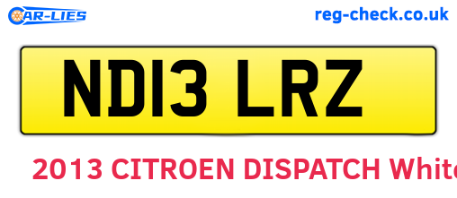 ND13LRZ are the vehicle registration plates.