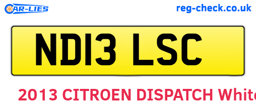 ND13LSC are the vehicle registration plates.