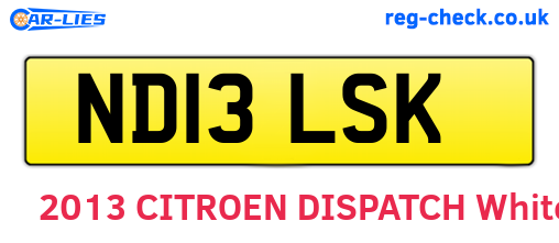 ND13LSK are the vehicle registration plates.