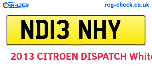ND13NHY are the vehicle registration plates.