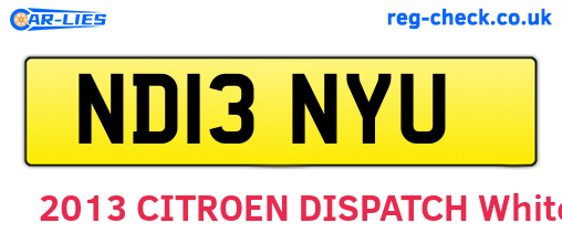 ND13NYU are the vehicle registration plates.