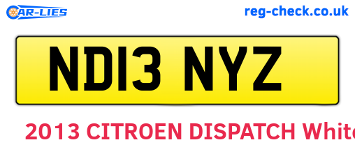 ND13NYZ are the vehicle registration plates.