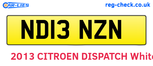 ND13NZN are the vehicle registration plates.