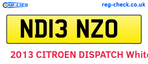 ND13NZO are the vehicle registration plates.