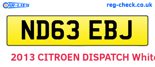 ND63EBJ are the vehicle registration plates.