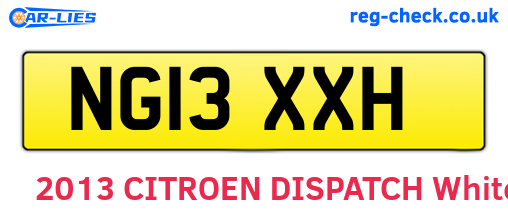 NG13XXH are the vehicle registration plates.