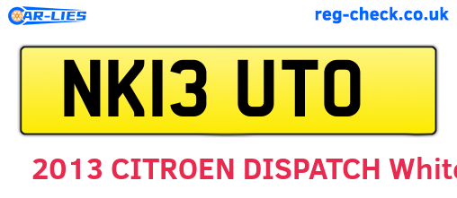 NK13UTO are the vehicle registration plates.
