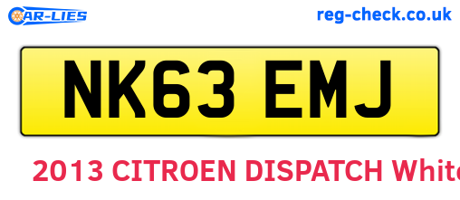 NK63EMJ are the vehicle registration plates.