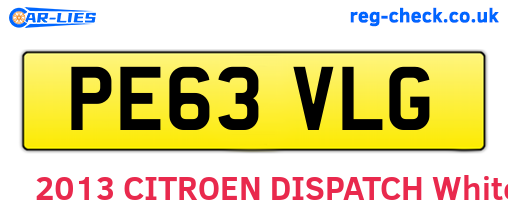 PE63VLG are the vehicle registration plates.