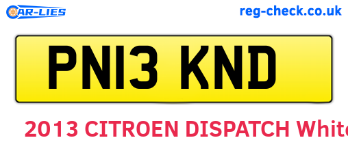 PN13KND are the vehicle registration plates.