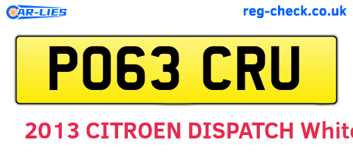 PO63CRU are the vehicle registration plates.