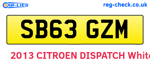 SB63GZM are the vehicle registration plates.