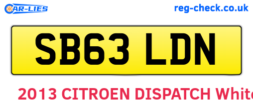SB63LDN are the vehicle registration plates.