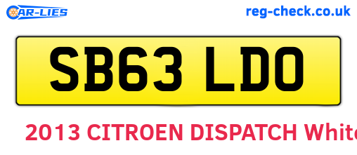 SB63LDO are the vehicle registration plates.