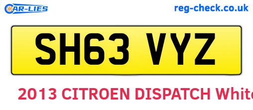 SH63VYZ are the vehicle registration plates.