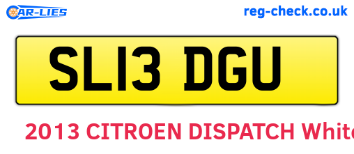SL13DGU are the vehicle registration plates.