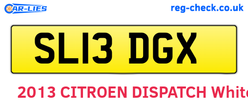 SL13DGX are the vehicle registration plates.