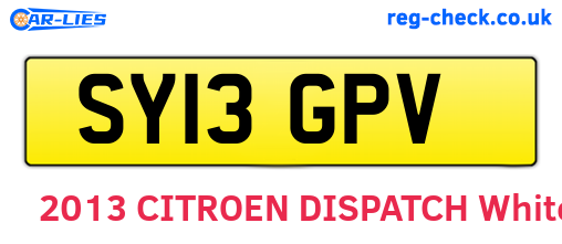 SY13GPV are the vehicle registration plates.