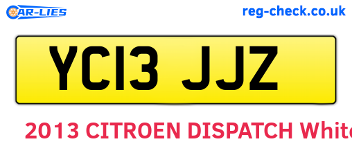 YC13JJZ are the vehicle registration plates.