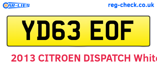 YD63EOF are the vehicle registration plates.