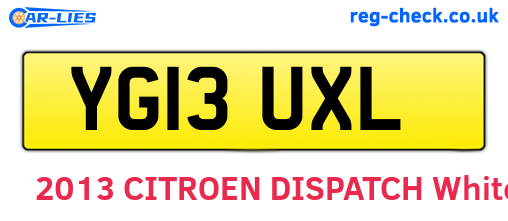 YG13UXL are the vehicle registration plates.
