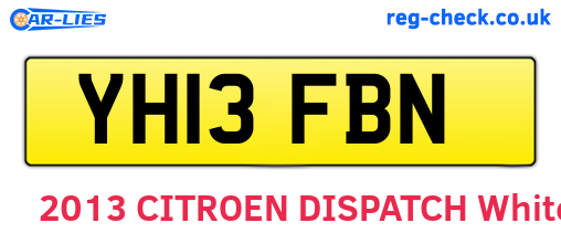 YH13FBN are the vehicle registration plates.