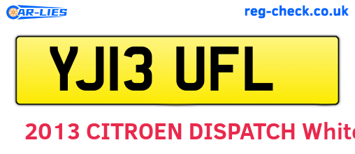 YJ13UFL are the vehicle registration plates.