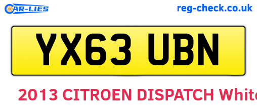 YX63UBN are the vehicle registration plates.