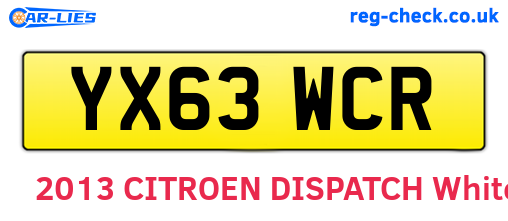 YX63WCR are the vehicle registration plates.