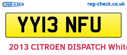 YY13NFU are the vehicle registration plates.