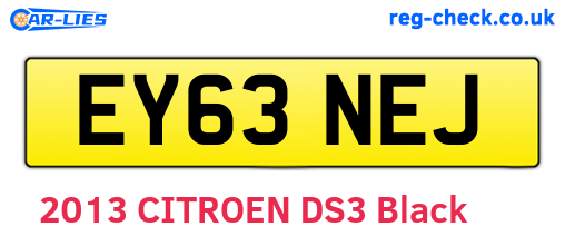 EY63NEJ are the vehicle registration plates.