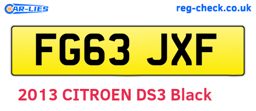 FG63JXF are the vehicle registration plates.