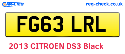 FG63LRL are the vehicle registration plates.