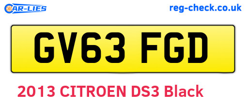 GV63FGD are the vehicle registration plates.