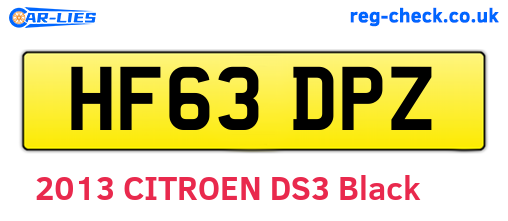 HF63DPZ are the vehicle registration plates.
