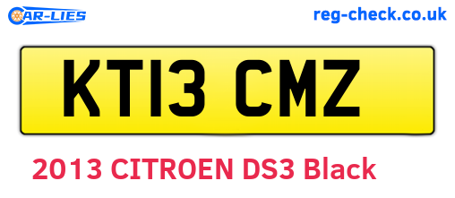 KT13CMZ are the vehicle registration plates.